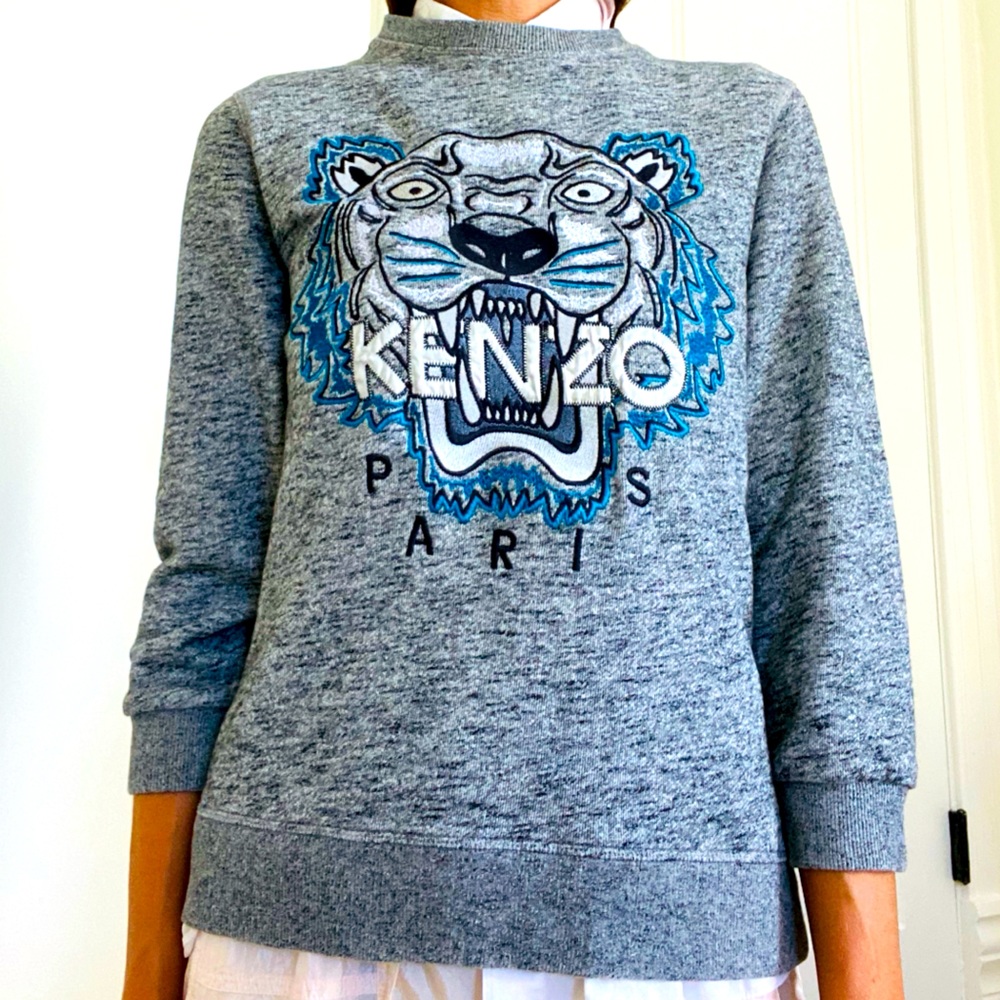 Kenzo Graphic Tiger Print Pullover Sweater